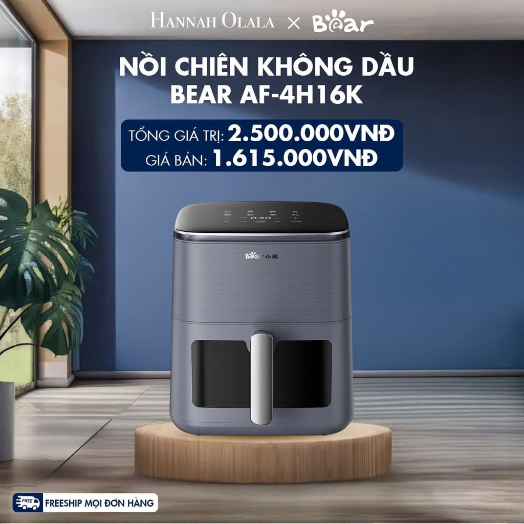  NỒI CHIÊN KHÔNG DẦU BEAR AF-4H16K 