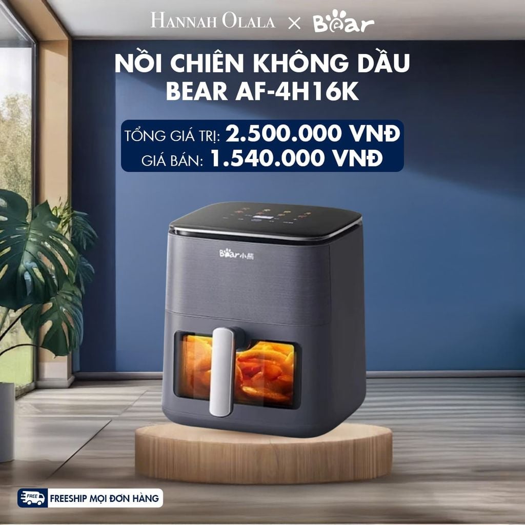  NỒI CHIÊN KHÔNG DẦU BEAR AF-4H16K - DEAL 6 