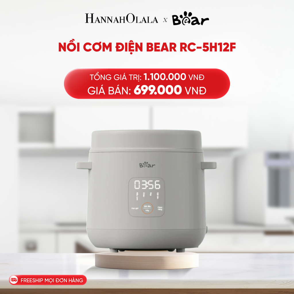  B89_DEAL 1: NỒI CƠM ĐIỆN BEAR RC-5H12F CÔNG SUẤT 300W 