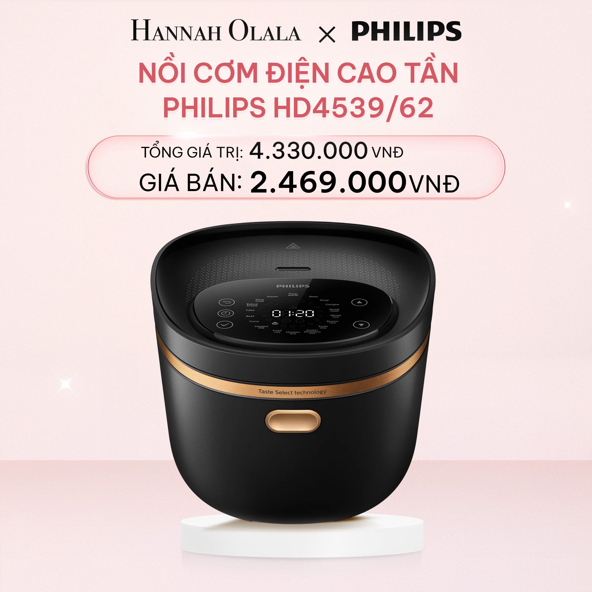  E790_DEAL 14: NỒI CƠM ĐIỆN CAO TẦN PHILIPS HD4539/62 