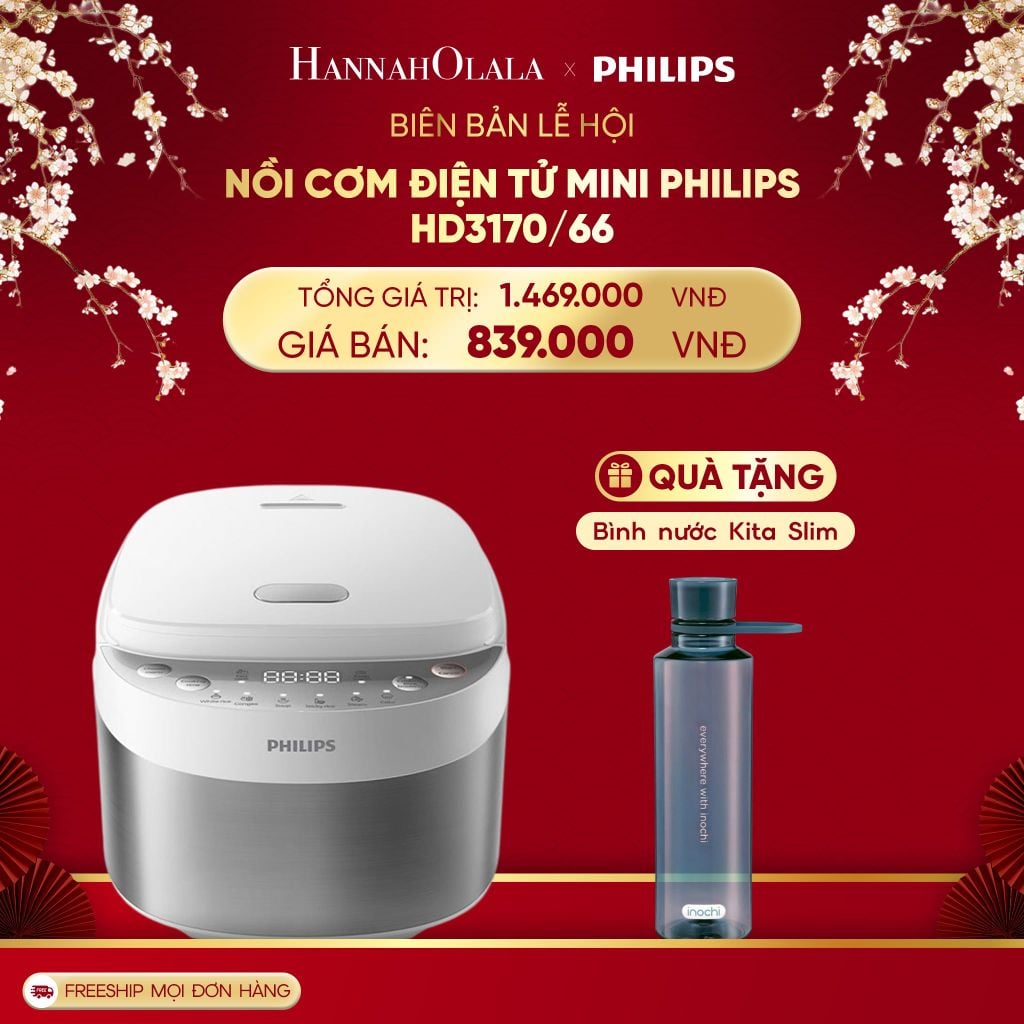  DEAL 15: NỒI CƠM ĐIỆN TỬ MINI PHILIPS HD3170/66 