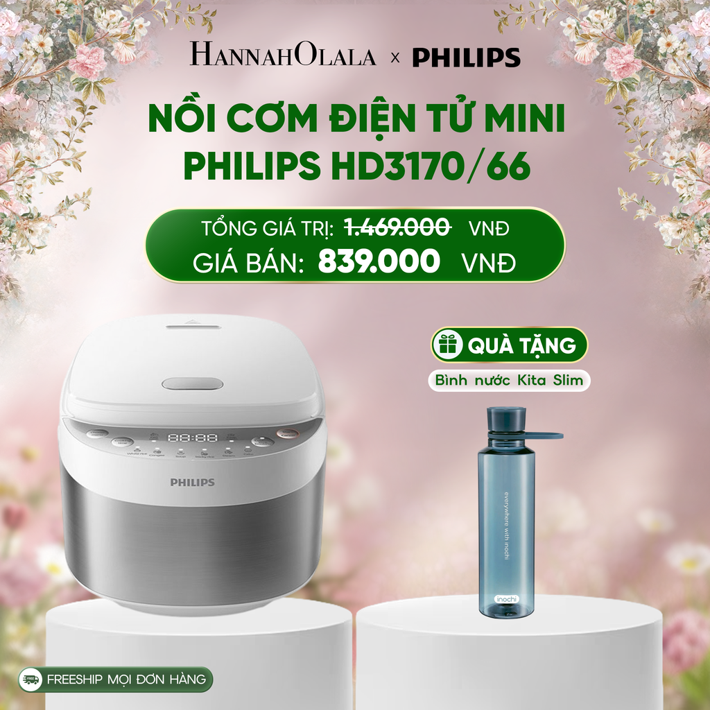  E514_DEAL 13: NỒI CƠM ĐIỆN TỬ MINI PHILIPS HD3170/66 