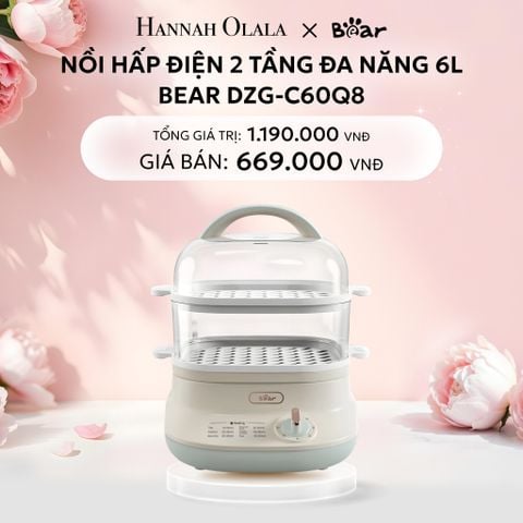  E35: DEAL 11: NỒI HẤP ĐIỆN 2 TẦNG ĐA NĂNG 6L BEAR DZG-C60Q8 