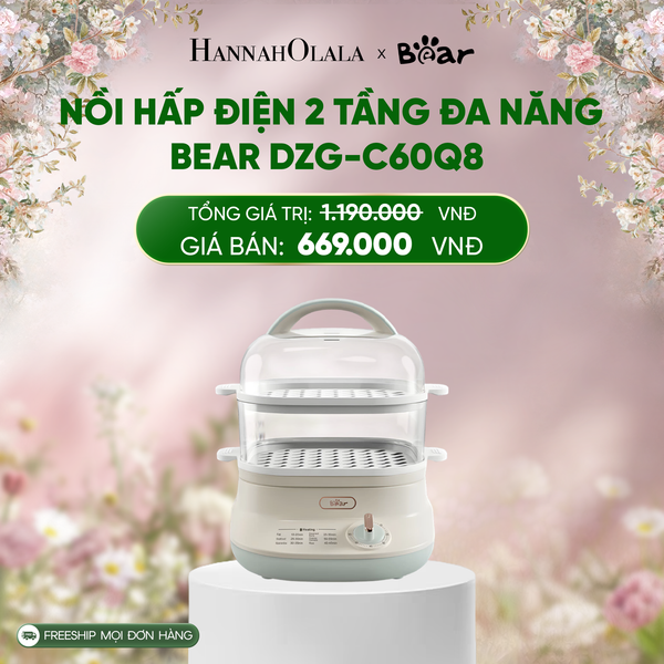  E1458_DEAL 6: NỒI HẤP ĐIỆN 2 TẦNG ĐA NĂNG BEAR DZG-C60Q8 