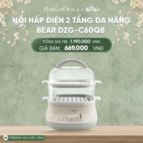  DEAL 5: NỒI HẤP ĐIỆN 2 TẦNG ĐA NĂNG BEAR DZG-C60Q8 