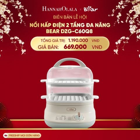  DEAL 5: NỒI HẤP ĐIỆN 2 TẦNG ĐA NĂNG BEAR DZG-C60Q8 