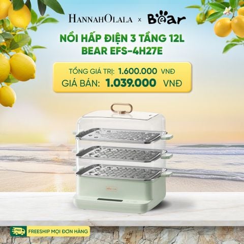  NỒI HẤP ĐIỆN 3 TẦNG 12L BEAR EFS-4H27E 