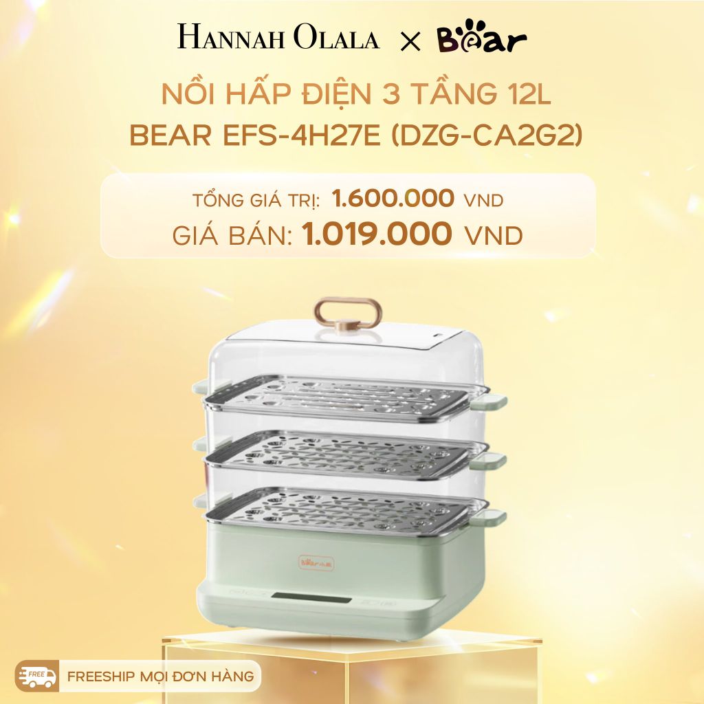  DEAL 9: NỒI HẤP ĐIỆN 3 TẦNG 12L BEAR EFS-4H27E (DZG-CA2G2) 