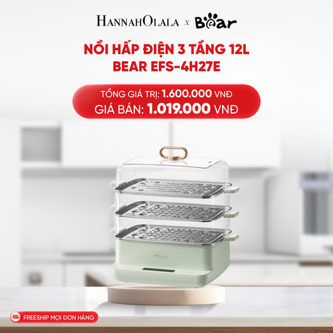  DEAL 5: NỒI HẤP ĐIỆN 3 TẦNG 12L BEAR EFS-4H27E 