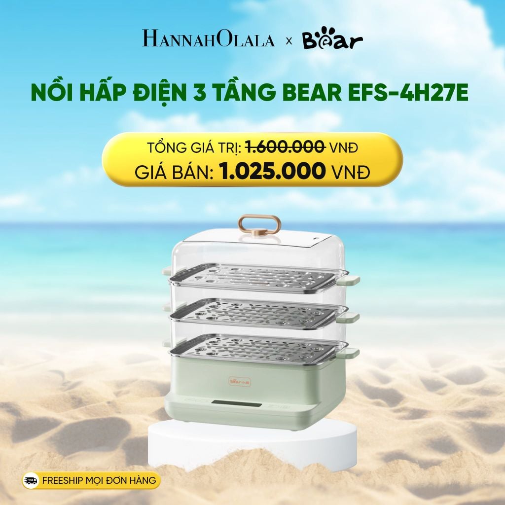  NỒI HẤP ĐIỆN 3 TẦNG BEAR EFS-4H27E - DEAL 04 