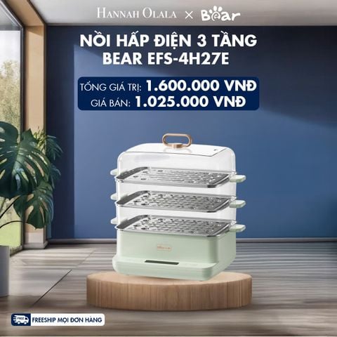  NỒI HẤP ĐIỆN 3 TẦNG BEAR EFS-4H27E - DEAL 4 