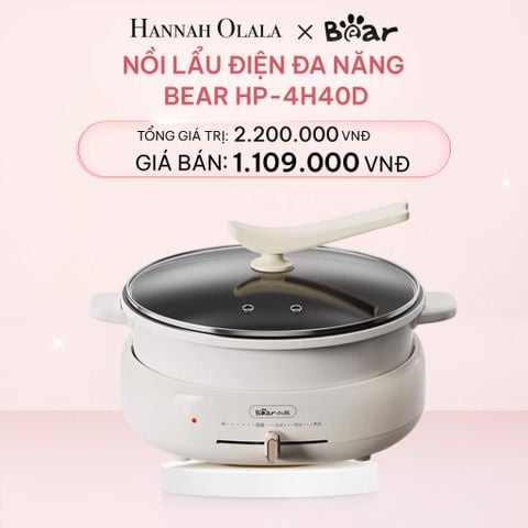 E773_DEAL 5: NỒI LẨU ĐIỆN ĐA NĂNG BEAR HP-4H40D CÔNG SUẤT 1500W DUNG TÍCH 4L 