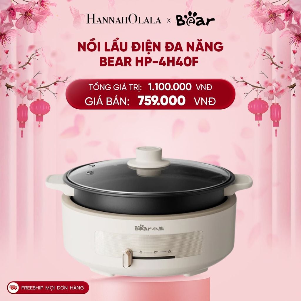  DEAL 2: NỒI LẨU ĐIỆN ĐA NĂNG BEAR HP-4H40F 