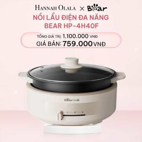  E772_DEAL 4: NỒI LẨU ĐIỆN ĐA NĂNG BEAR HP-4H40F CÔNG SUẤT 1500W DUNG TÍCH 4L 
