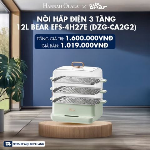  M11_DEAL 9: NỒI HẤP ĐIỆN 3 TẦNG 12L BEAR EFS-4H27E (DZG-CA2G2) 