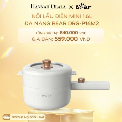  DEAL 8: NỒI LẨU ĐIỆN MINI 1.6L ĐA NĂNG BEAR DRG-P16M2 