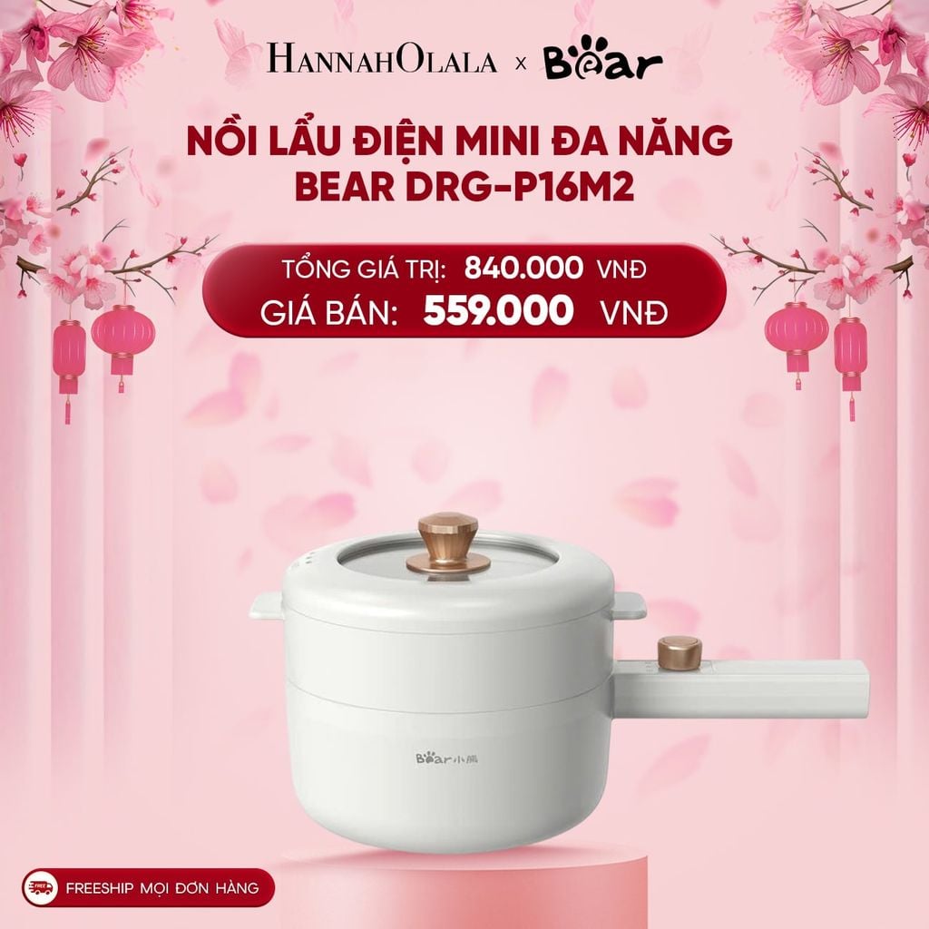  DEAL 4: NỒI LẨU ĐIỆN MINI ĐA NĂNG BEAR DRG-P16M2 