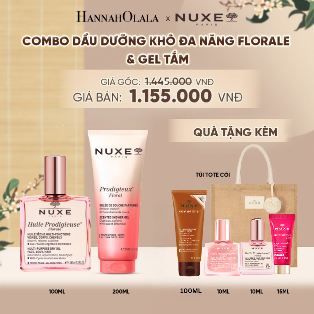  COMBO DẦU DƯỠNG KHÔ ĐA NĂNG 100ML & DẦU TẮM HƯƠNG NƯỚC HOA 200ML (CHỌN HƯƠNG) - A5070 