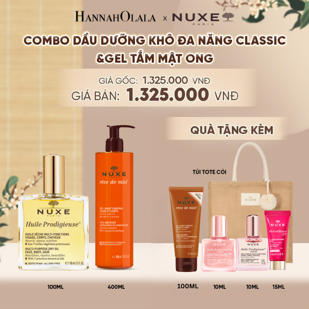  COMBO LÀM SẠCH & DẦU KHÔ ĐA NĂNG 100ML + GEL TẮM 400ML (CHỌN HƯƠNG) - A5072 