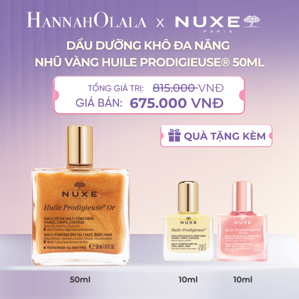  DẦU DƯỠNG KHÔ ĐA NĂNG ÁNH NHŨ NUXE HUILE PRODIGIEUSE® SHIMMERING 50ML (CHỌN HƯƠNG) - DEAL 6 - A237 