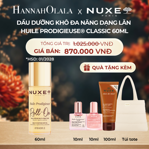  [HSD 01/2028] DẦU DƯỠNG KHÔ ĐA NĂNG DẠNG LĂN NUXE HUILE PRODIGIEUSE® ROLL-ON 60ML (CHỌN HƯƠNG) - DEAL 7 - A239 