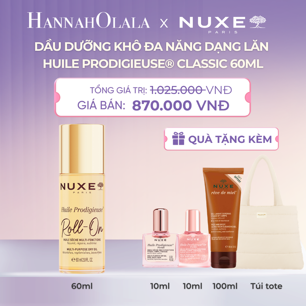  [HSD 01/2028] DẦU DƯỠNG KHÔ ĐA NĂNG DẠNG LĂN NUXE HUILE PRODIGIEUSE® ROLL-ON 60ML (CHỌN HƯƠNG) - DEAL 7 - A239 