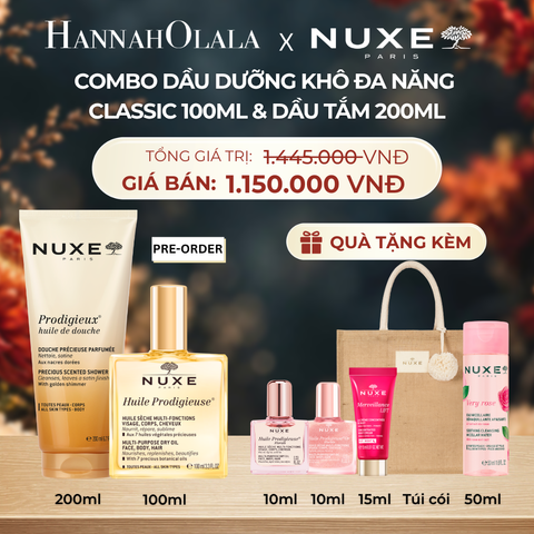  [HÀNG ĐẶT TRƯỚC, GIAO HÀNG 26/10] COMBO DẦU DƯỠNG KHÔ ĐA NĂNG 100ML & DẦU TẮM HƯƠNG NƯỚC HOA 200ML (CHỌN HƯƠNG) - DEAL 14 - A247 