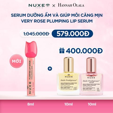  DEAL 8: SERUM DƯỠNG ẨM VÀ GIÚP MÔI CĂNG MỊN NUXE VERY ROSE PLUMPING LIP SERUM 8ML 