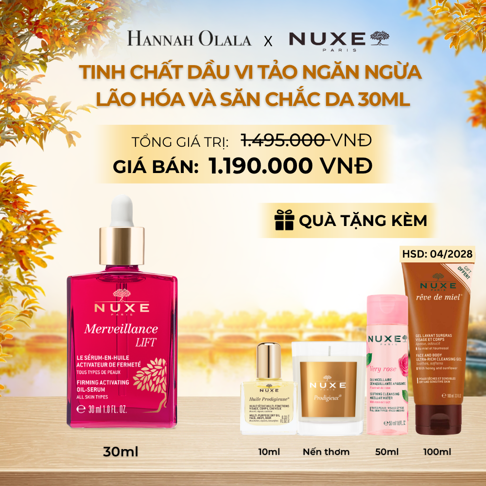  TINH CHẤT DẦU VI TẢO NGĂN NGỪA LÃO HÓA, SĂN CHẮC DA NUXE MVL OIL SERUM 30ML - E759 