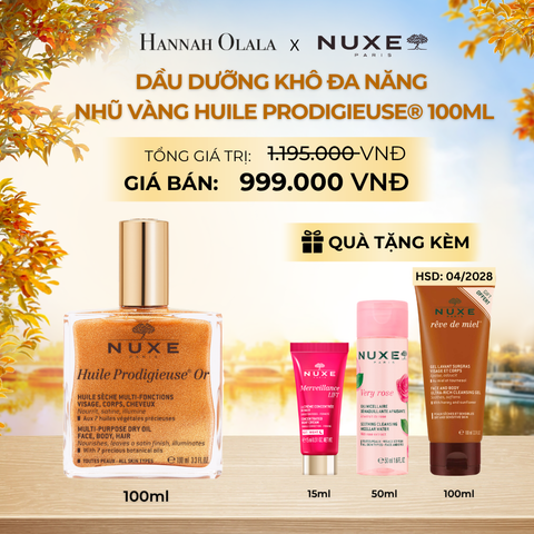  DẦU DƯỠNG KHÔ ĐA NĂNG ÁNH NHŨ NUXE HUILE PRODIGIEUSE® SHIMMERING 100ML - E762 