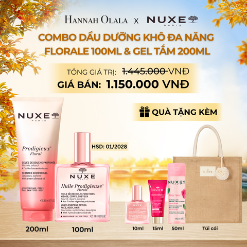  COMBO DẦU DƯỠNG KHÔ ĐA NĂNG 100ML & DẦU TẮM HƯƠNG NƯỚC HOA 200ML (CHỌN HƯƠNG) - E775 