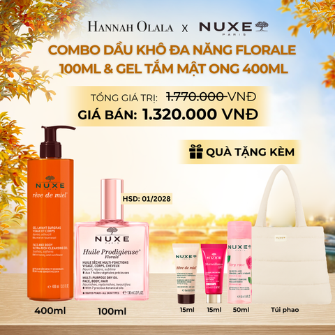  COMBO LÀM SẠCH & DẦU KHÔ ĐA NĂNG 100ML + GEL TẮM 400ML (CHỌN HƯƠNG) - E777 