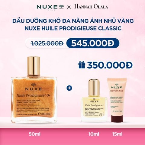  DEAL 4: DẦU DƯỠNG KHÔ ĐA NĂNG ÁNH NHŨ NUXE HUILE PRODIGIEUSE SHIMMERING DRY OIL 50ML 