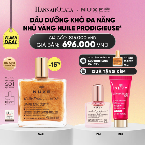  FLASH DEAL DẦU DƯỠNG KHÔ ĐA NĂNG ÁNH NHŨ NUXE HUILE PRODIGIEUSE® SHIMMERING 50ML (CHỌN HƯƠNG)_A886 