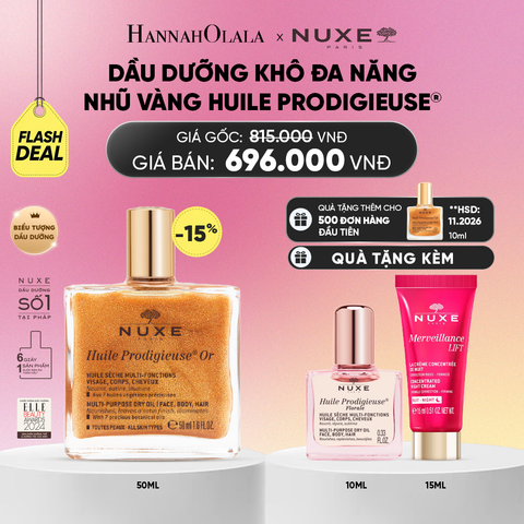  FLASH DEAL DẦU DƯỠNG KHÔ ĐA NĂNG ÁNH NHŨ NUXE HUILE PRODIGIEUSE® SHIMMERING 50ML (CHỌN HƯƠNG)_A886 