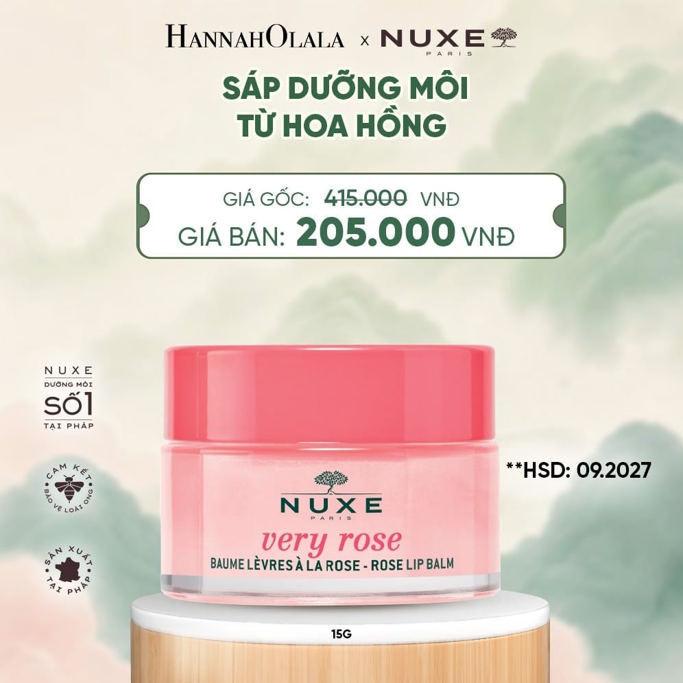  [HSD 09/2027] SÁP DƯỠNG MÔI HOA HỒNG NUXE LIP BALM 15G - DEAL 11 - A244 