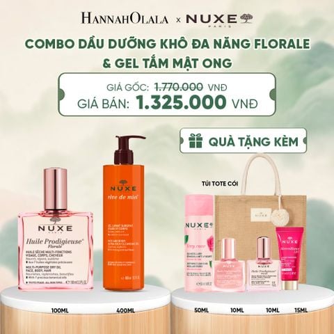  COMBO LÀM SẠCH & DƯỠNG ẨM NUXE: DẦU KHÔ ĐA NĂNG 100ML + GEL TẮM 400ML (CHỌN HƯƠNG) - DEAL 15 - A249 