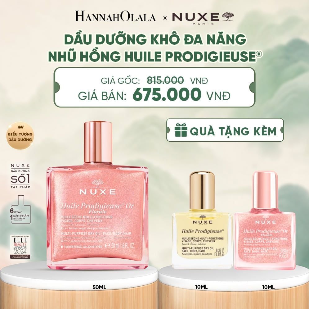  DẦU DƯỠNG KHÔ ĐA NĂNG ÁNH NHŨ NUXE HUILE PRODIGIEUSE® SHIMMERING 50ML (CHỌN HƯƠNG) - DEAL 6 - A237 
