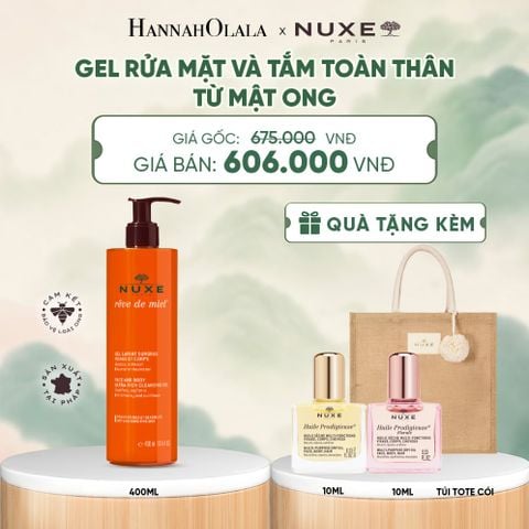  GEL RỬA MẶT VÀ TẮM TOÀN THÂN TỪ MẬT ONG NUXE REVE DE MIEL 400ML - DEAL 9 - A242 
