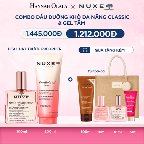  COMBO DẦU DƯỠNG KHÔ ĐA NĂNG 100ML & DẦU TẮM HƯƠNG NƯỚC HOA 200ML (CHỌN HƯƠNG) 