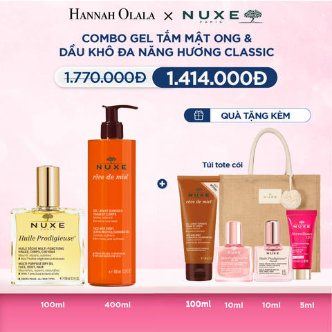  COMBO LÀM SẠCH & DẦU KHÔ ĐA NĂNG 100ML + GEL TẮM 400ML (CHỌN HƯƠNG) 