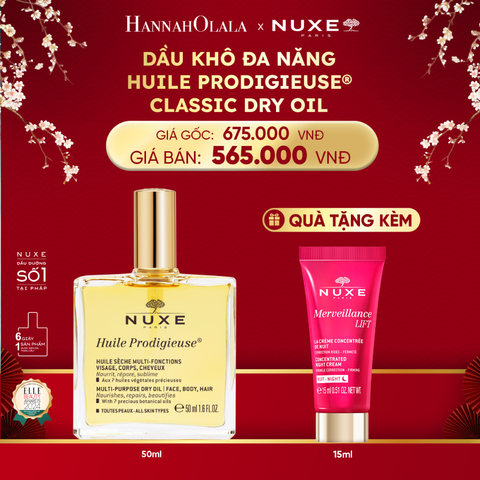  A1578_DEAL 3: DẦU DƯỠNG KHÔ ĐA NĂNG NUXE HUILE PRODIGIEUSE 50ML (CHỌN HƯƠNG) 