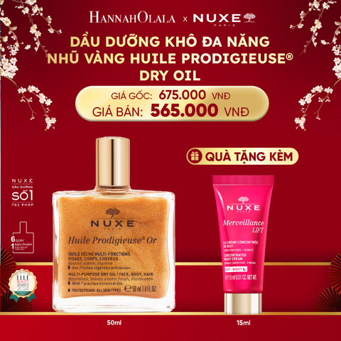  A1580_DEAL 4: DẦU DƯỠNG KHÔ ĐA NĂNG ÁNH NHŨ NUXE HUILE PRODIGIEUSE SHIMMERING 50ML (CHỌN HƯƠNG) 