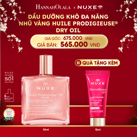  A1580_DEAL 4: DẦU DƯỠNG KHÔ ĐA NĂNG ÁNH NHŨ NUXE HUILE PRODIGIEUSE SHIMMERING 50ML (CHỌN HƯƠNG) 