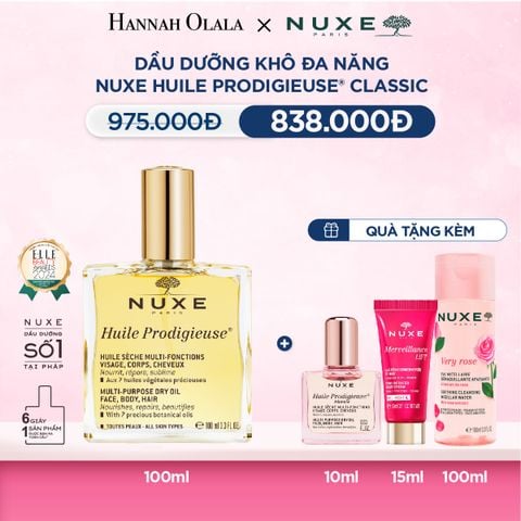  DEAL 1: DẦU DƯỠNG KHÔ ĐA NĂNG NUXE HUILE PRODIGIEUSE 100ML (CHỌN HƯƠNG) 