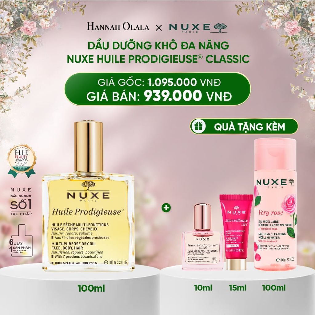  DEAL 1: DẦU DƯỠNG KHÔ ĐA NĂNG NUXE HUILE PRODIGIEUSE 100ML (CHỌN HƯƠNG) 