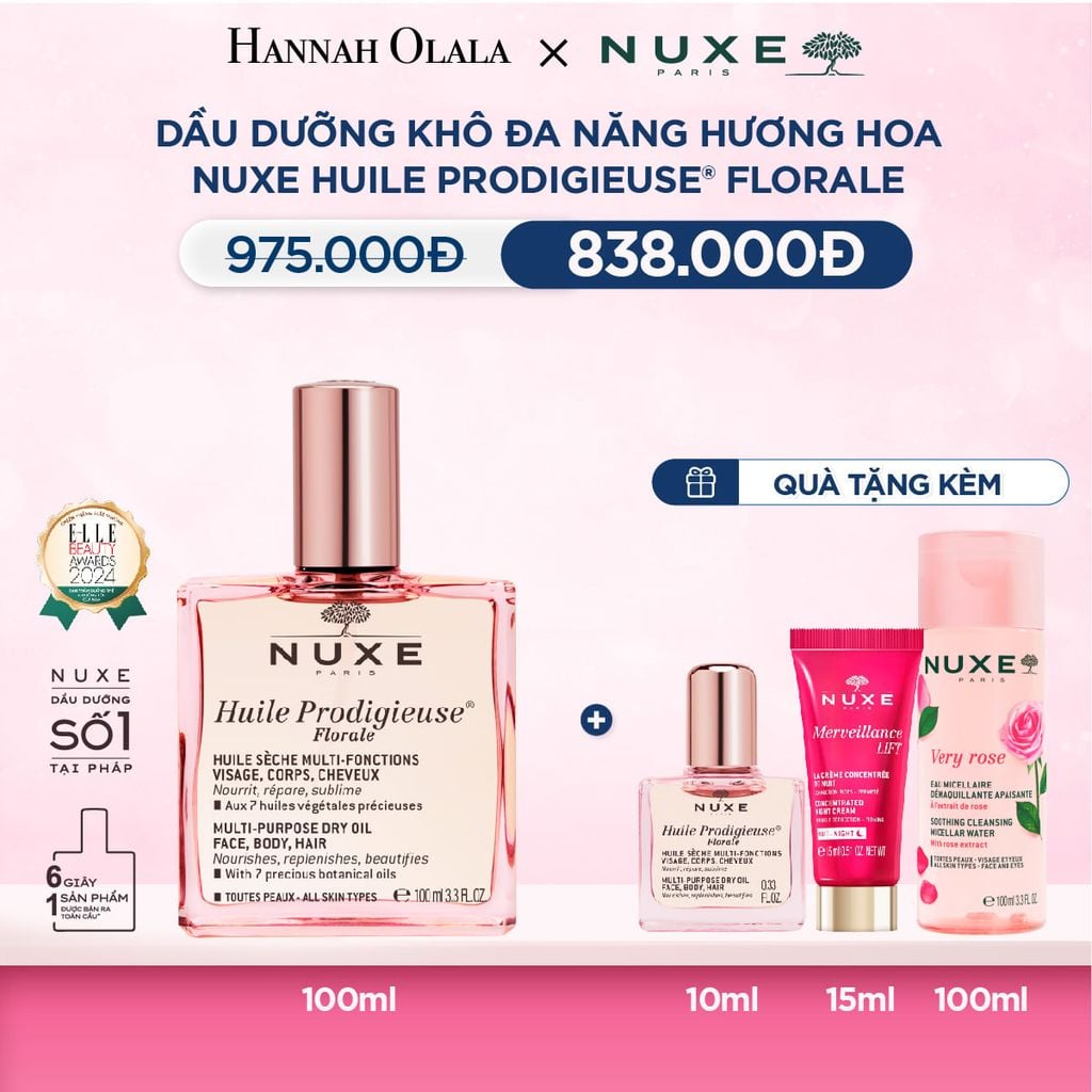  DEAL 1: DẦU DƯỠNG KHÔ ĐA NĂNG NUXE HUILE PRODIGIEUSE 100ML (CHỌN HƯƠNG) 