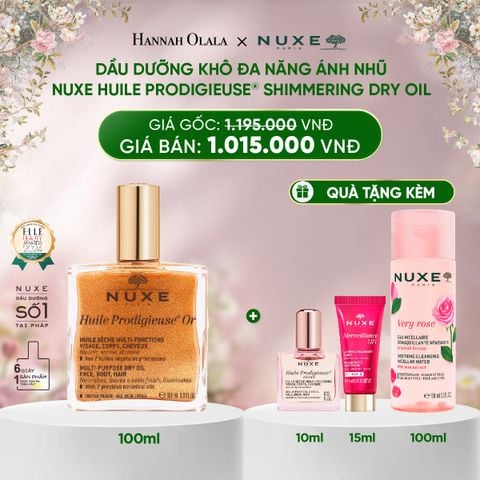  DEAL 2: DẦU DƯỠNG KHÔ ĐA NĂNG ÁNH NHŨ NUXE HUILE PRODIGIEUSE SHIMMERING 100ML 