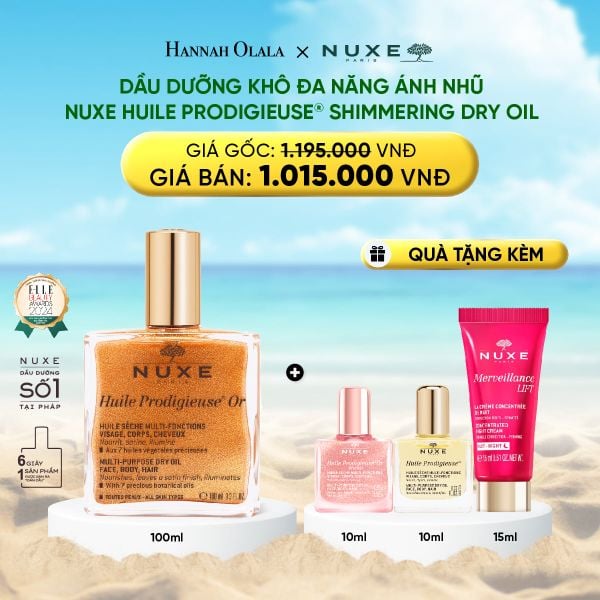 DẦU DƯỠNG KHÔ ĐA NĂNG ÁNH NHŨ NUXE HUILE PRODIGIEUSE® SHIMMERING 100ML 