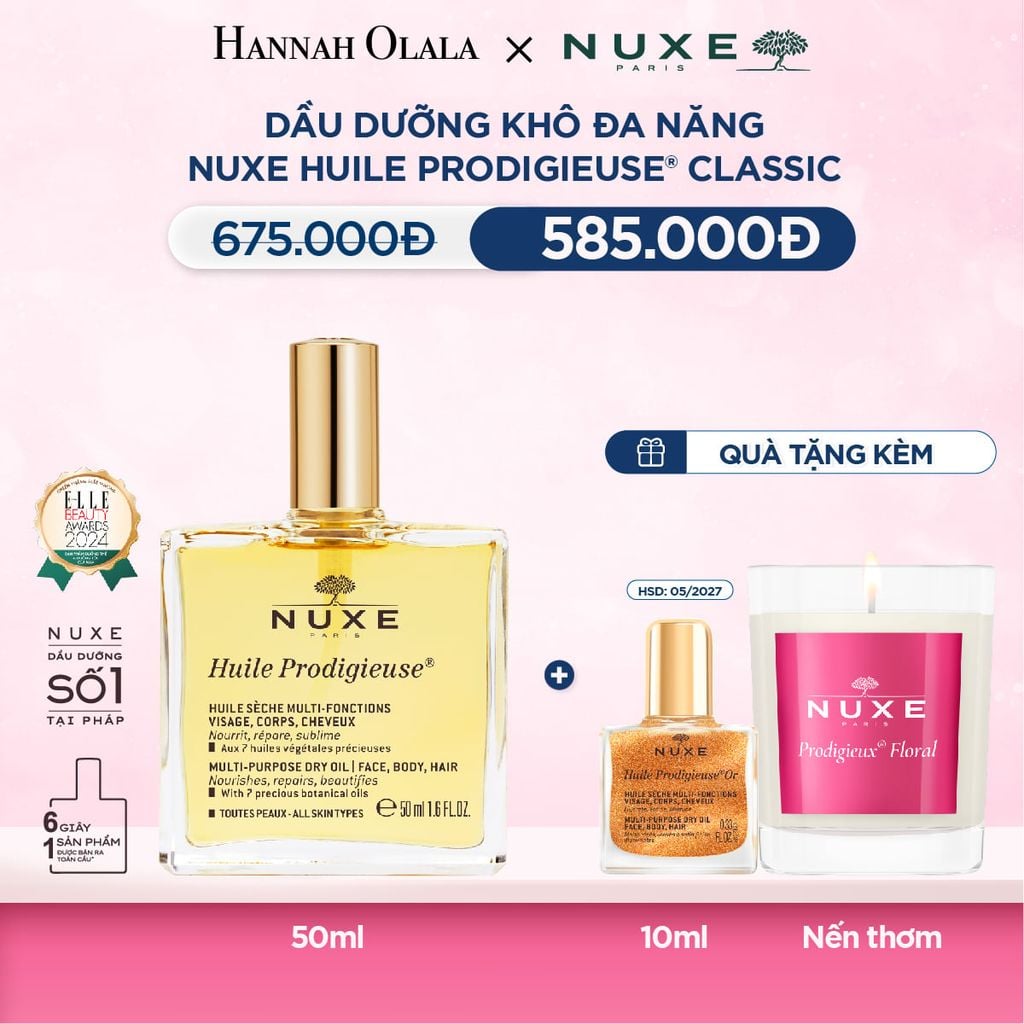  DEAL 3: DẦU DƯỠNG KHÔ ĐA NĂNG NUXE HUILE PRODIGIEUSE 50ML (CHỌN HƯƠNG) 